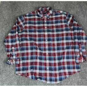 Brooks Brothers Long Sleeve Blue Red  Plaid Men's Button Down Shirt Size 3XLT